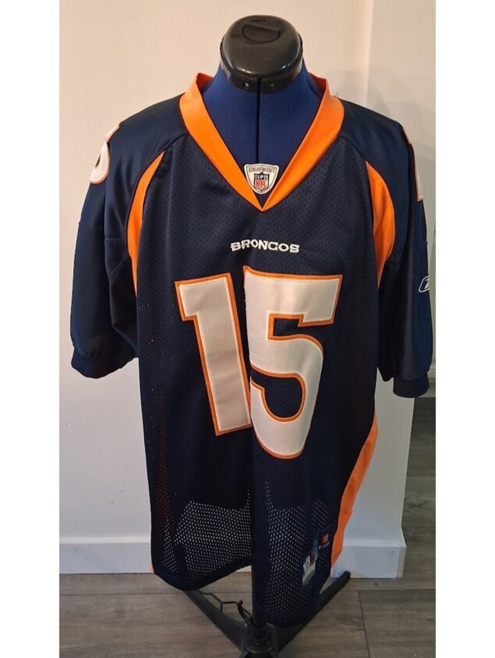 VTG Tim Tebow Denver Broncos Reebok Sewn Jersey Mens 50 On Field Navy/Orange